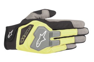 Hansker Alpinestars (Mekaniker) Engine Sort, Fluo Gul