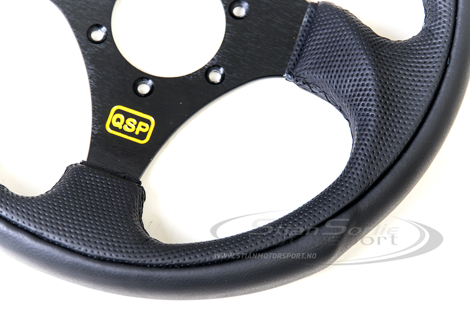 Ratt QSP 3-eket, 350mm, Flatt, Skinn, Sort – Stian Sørlie Motorsport