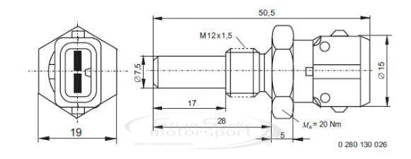 Vann-/Olje Temp sensor SPD M12 x 1,5 - Bilde 3