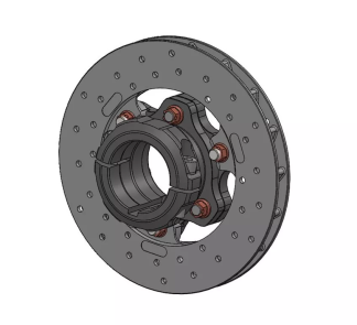Bremseskive komplett med nav Falcon, Parolin og KR KZ stor kart bak 180x17,5mm FOM 2026