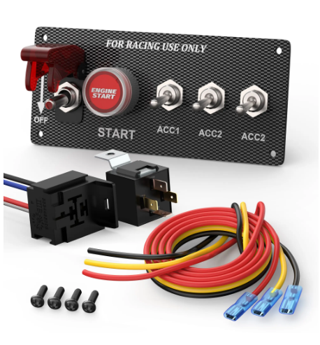 Bryterpanel - 5 i 1 12V tennings- og startbryterpanel for racerbiler