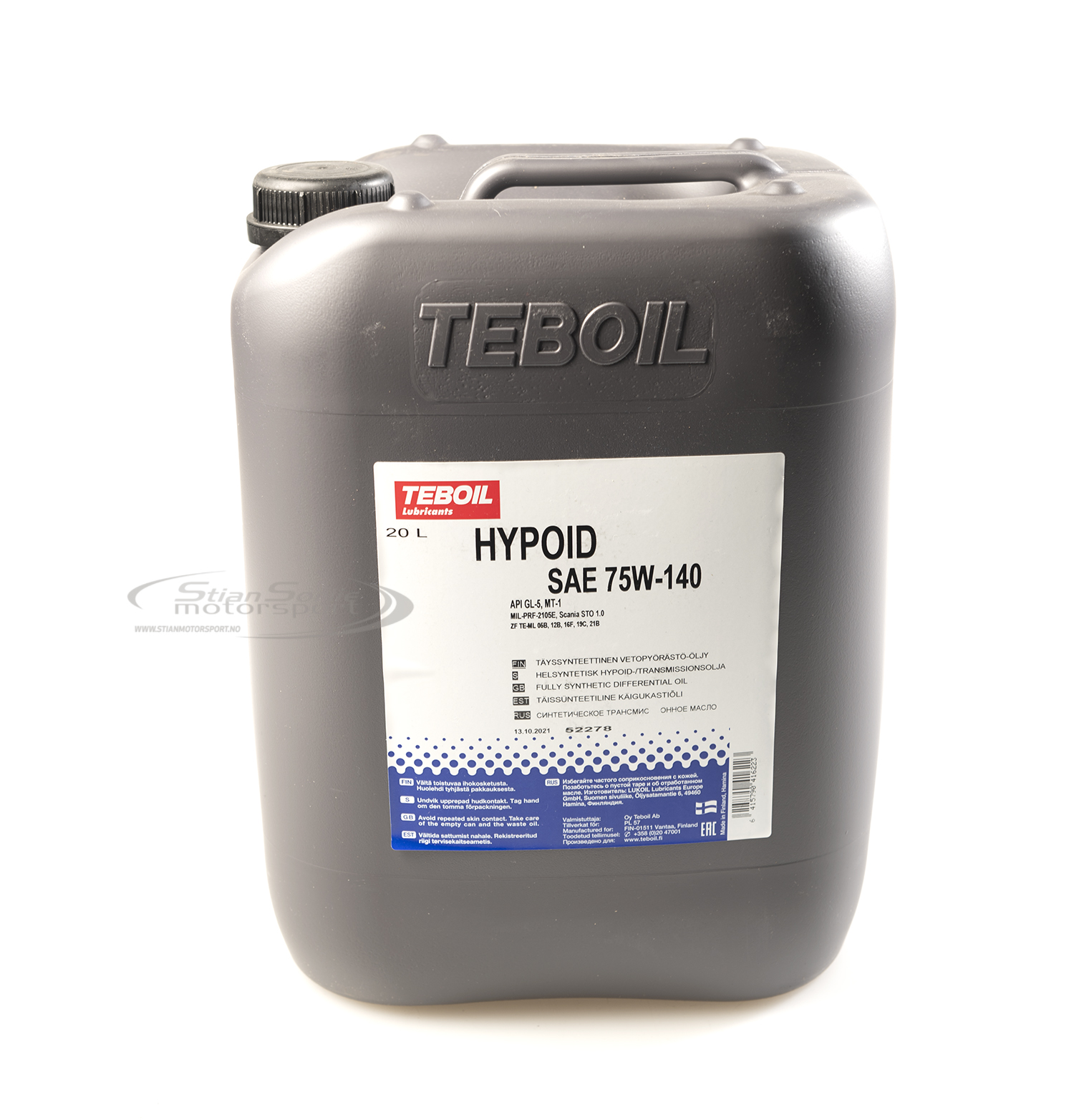 Teboil Hypoid 75W-140 20Liter Gear olje