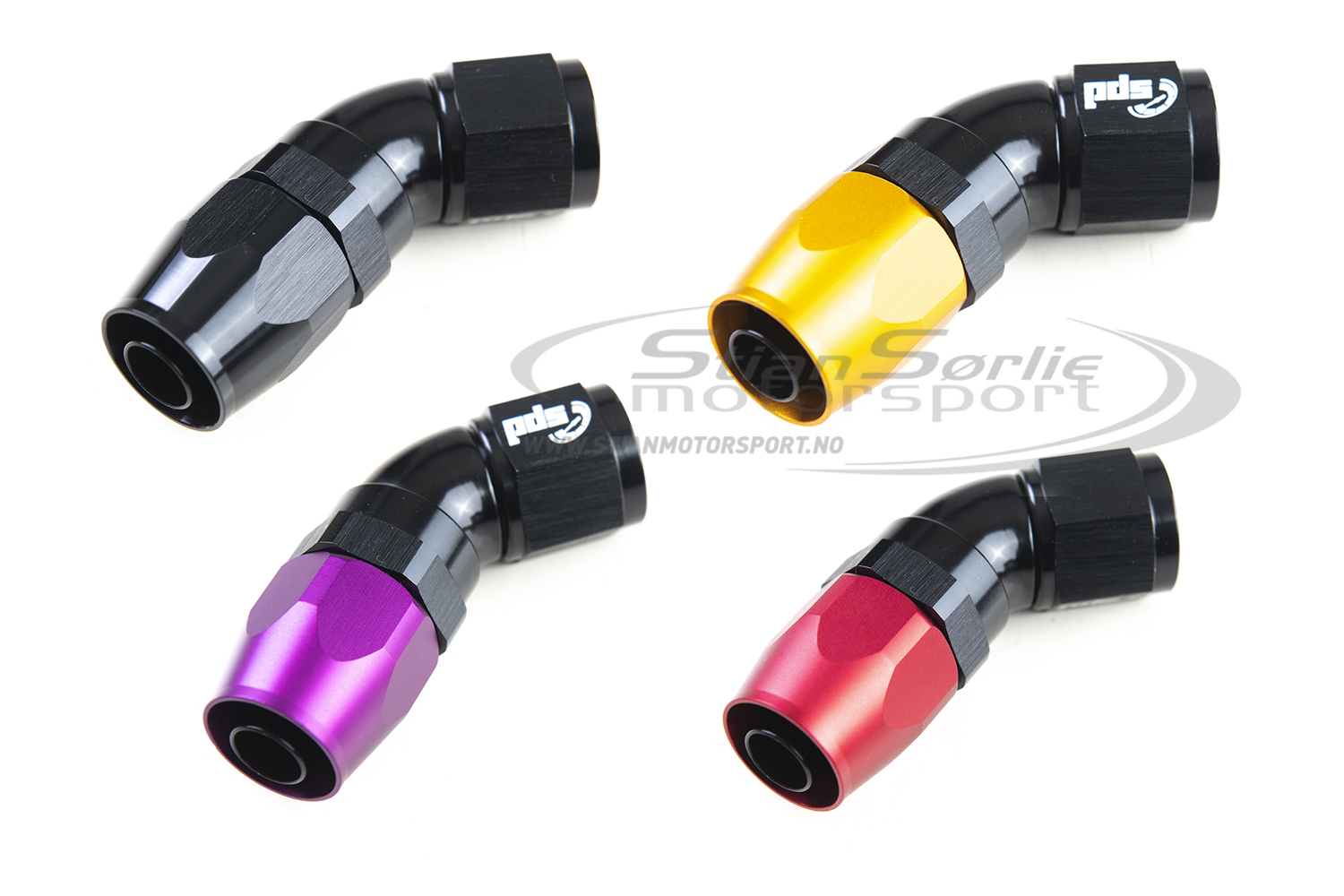 Kobling Slange-Ende AN 45° Full Flyt Speeding, Aluminium