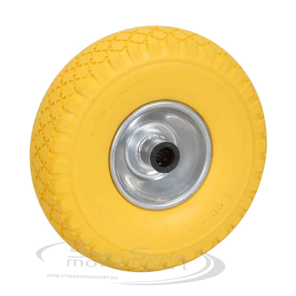 Tralle hjul til mekketralle Kart 260x85mm Gul - Bestillingsvare