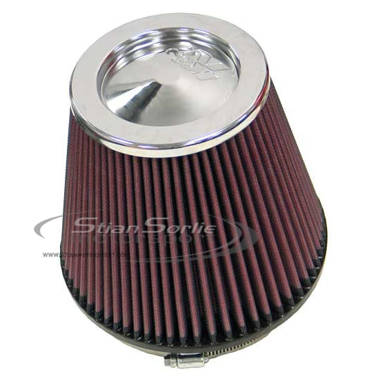 K&N Powerfilter 152mm (L165mm, o.Ø.191mm) Konisk, Chrome Top