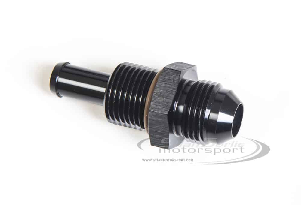 Kobling Overgang til slange AN08 til AN10 (3/4-16UNF )m/oring -10mm push on Sort SPD